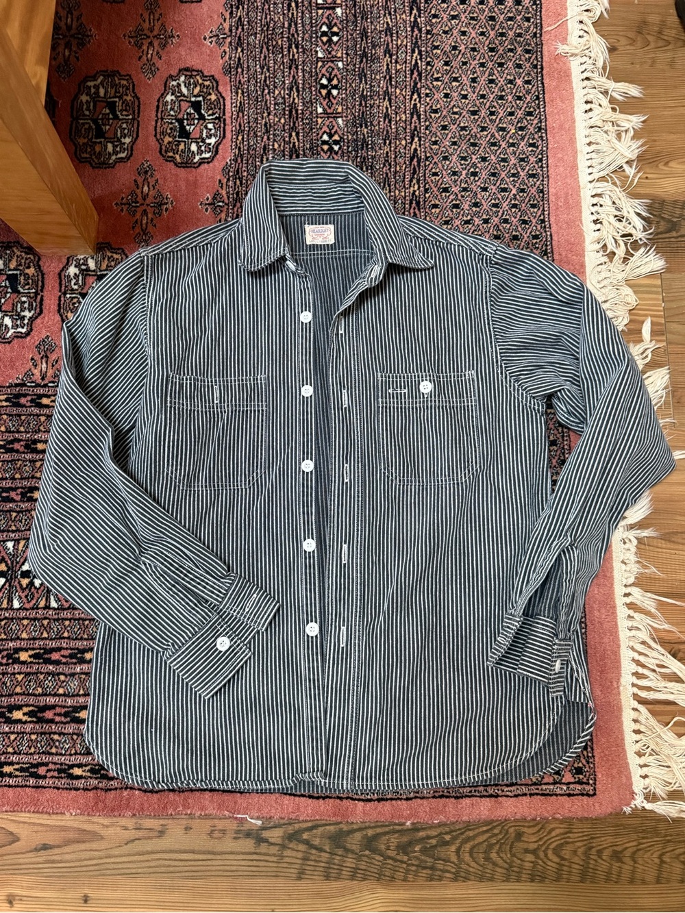 Headlight Dupe Striped Black and White Button-Up Shirt
